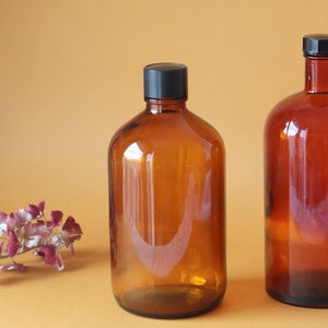 French Vintage Laboratory Brown Bottle with Bakelite Stopper, 1.250 liter PROLABO Apothecary Brown Glass Jar, Steampunk Bathroom Decor