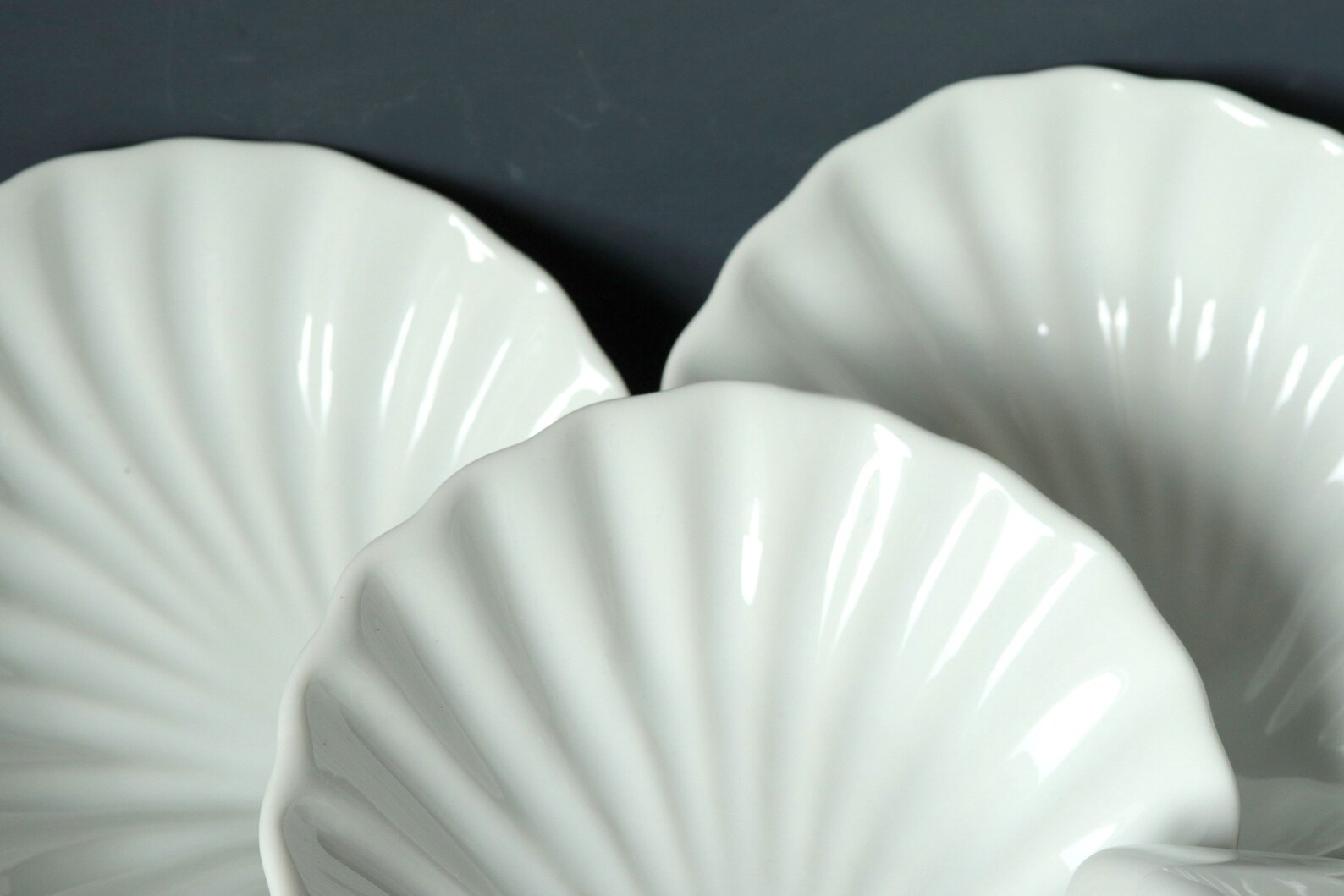 Vintage White Ceramic Shell Plates, Small Seafood Bowls, Appetizer ...
