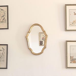 Small French vintage mirror: scalloped gilded frame, Louis XV Style mirror