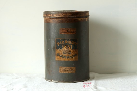 Authentic French Antique Candy Tin Box