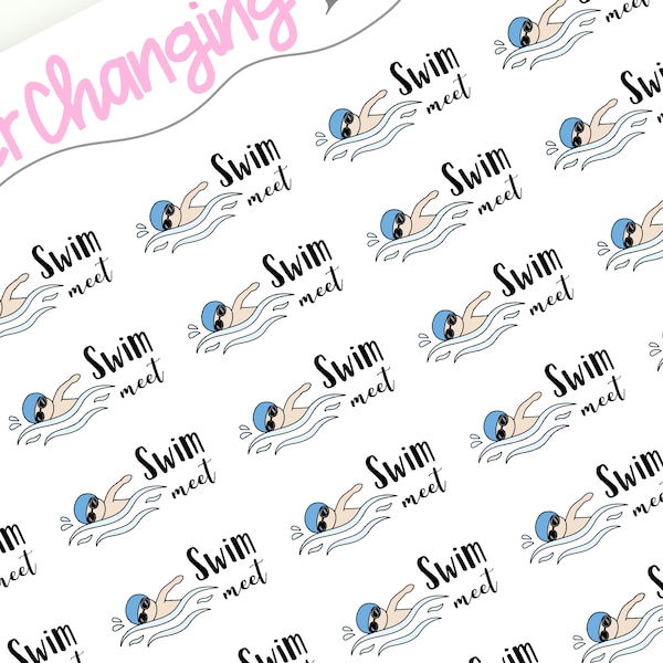 Swim Stickers - Swim Lessons - Swim Practice - Swim Meet - Sport Icon Planner Stickers - Plum Paper Planner - Calendar Stickers - Bujo