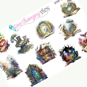 Book Fantasy Deco Planner Stickers - Book Decor Stickers - Decorating Journal Page - Planner - Bujo - Journaling