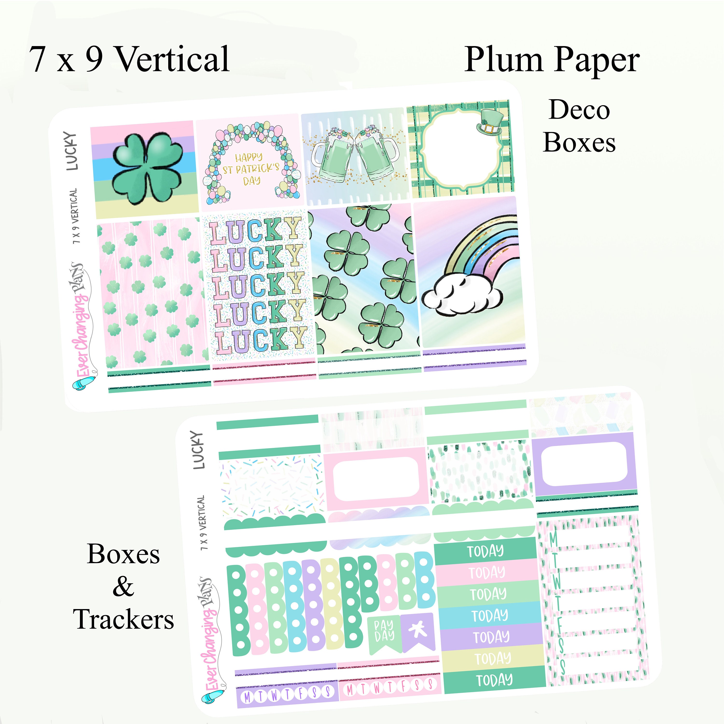 St Patrick's Vertical Plum Paper - St Patty's Weekly Planner Kit ...