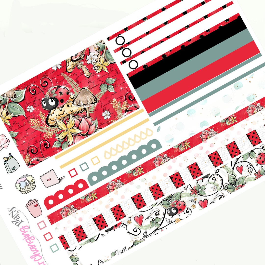 Lady Bug Daily Plum Paper One Page - Izzy Daily Single Day Kit - Plum ...