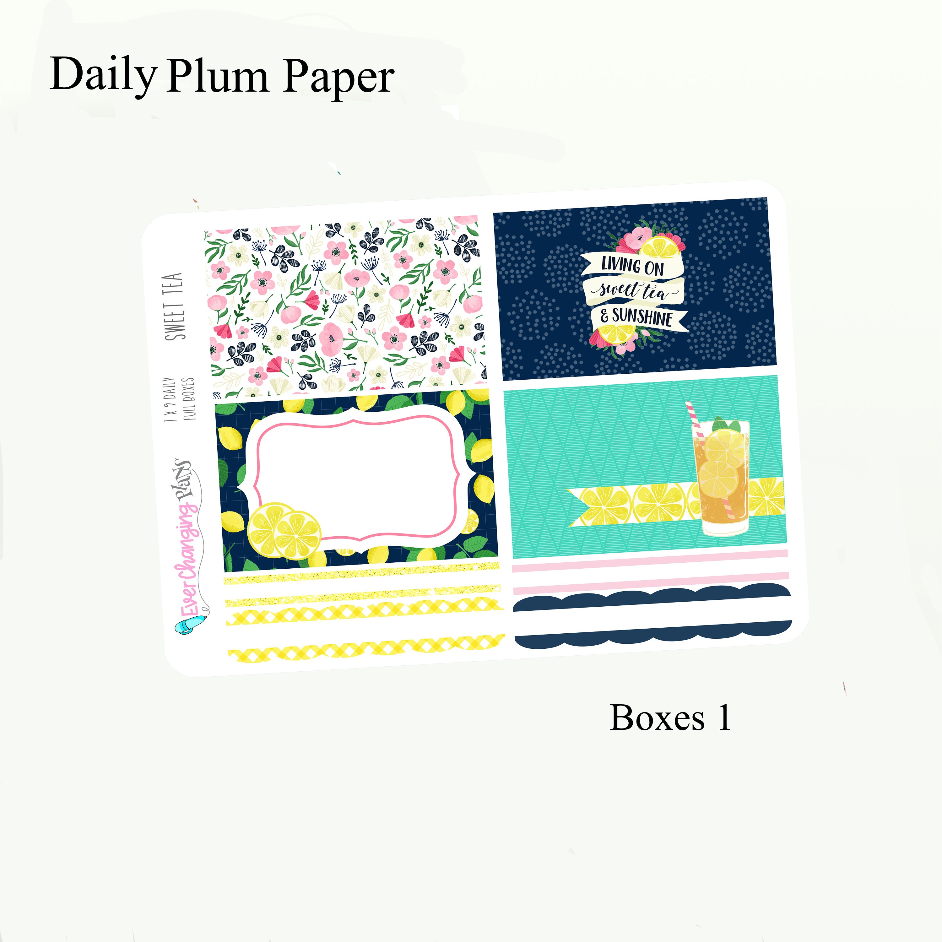 Sweet Tea Daily Plum Paper Kit - Summer Daily Weekly Planner Kit - Plum ...