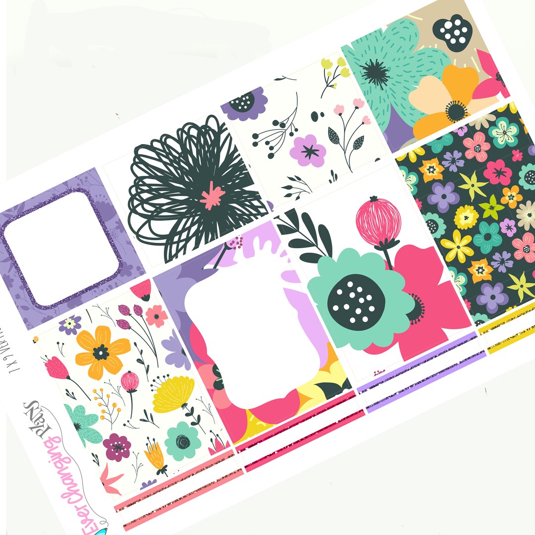 May Flowers Vertical Plum Paper Kit - Spring Floral Vertical Weekly ...