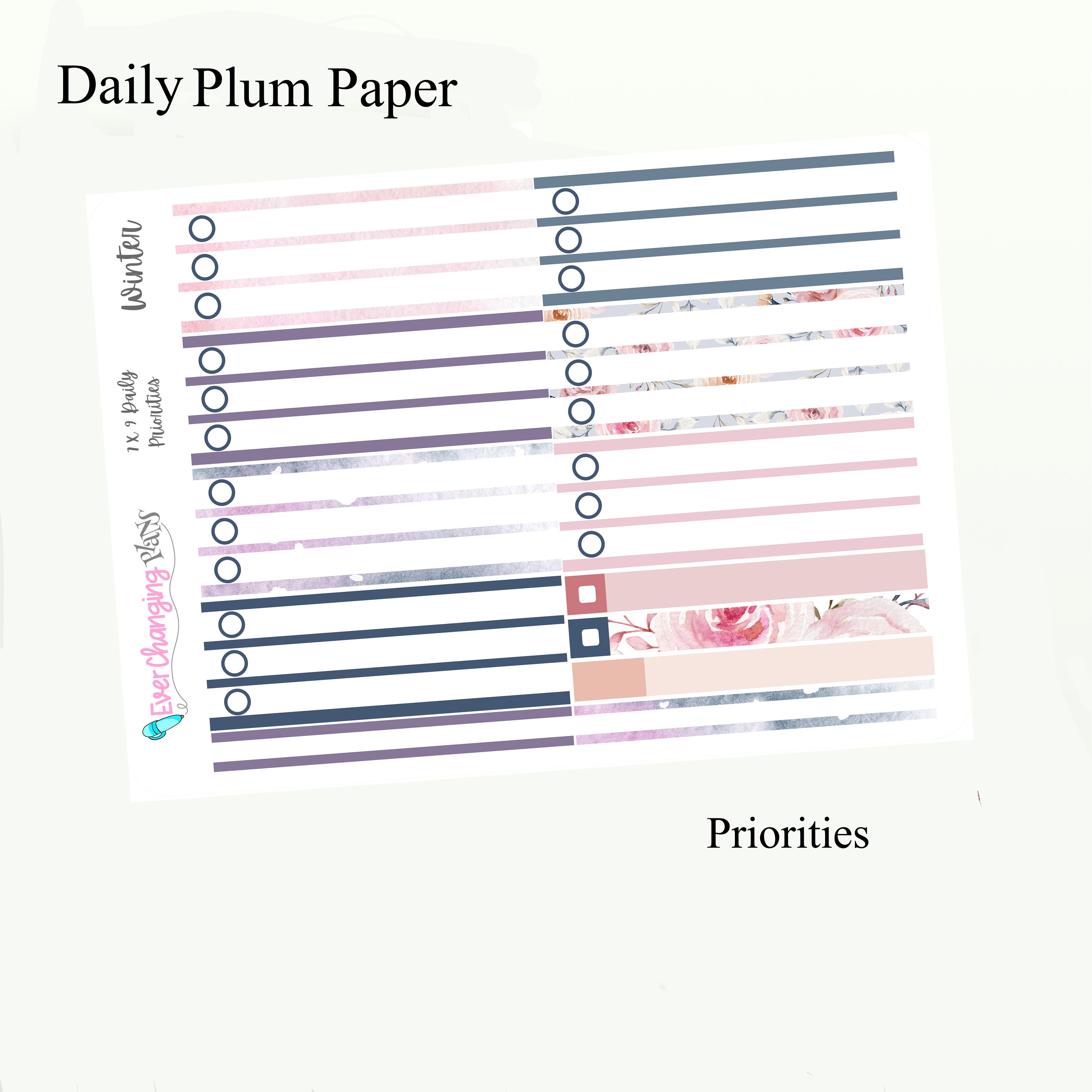 Winter Daily Plum Paper Kit - Modern Winter - Winter Daily Weekly ...