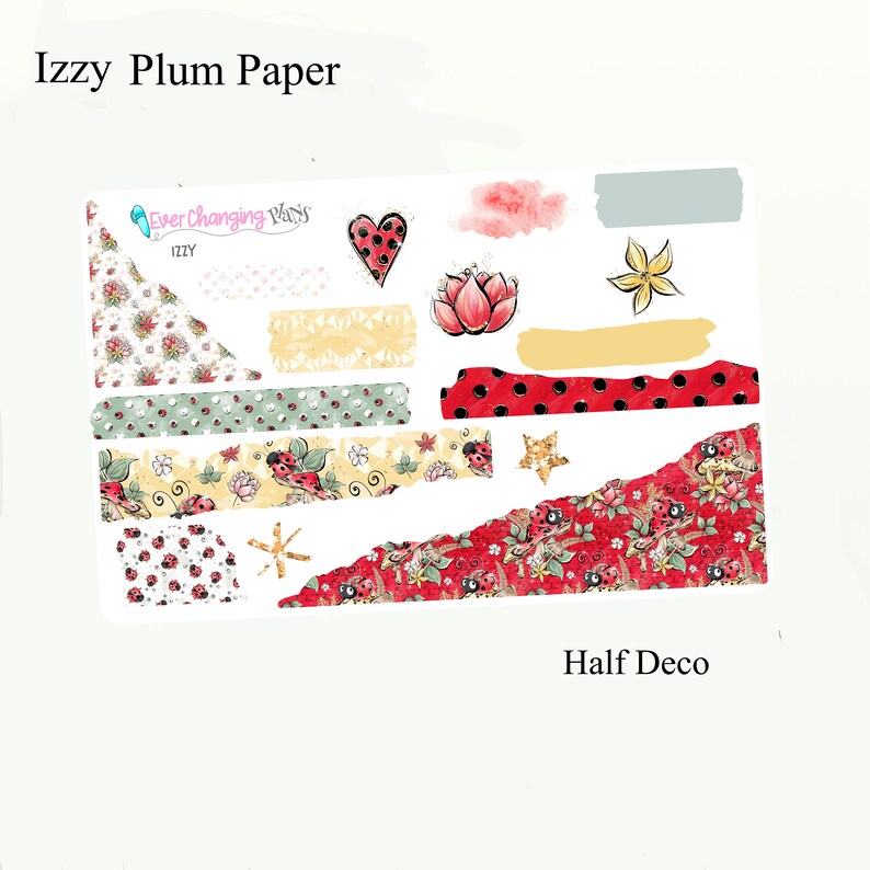 Ladybug Vertical Plum Paper - Summer Izzy Weekly Planner Kit - Blossom ...