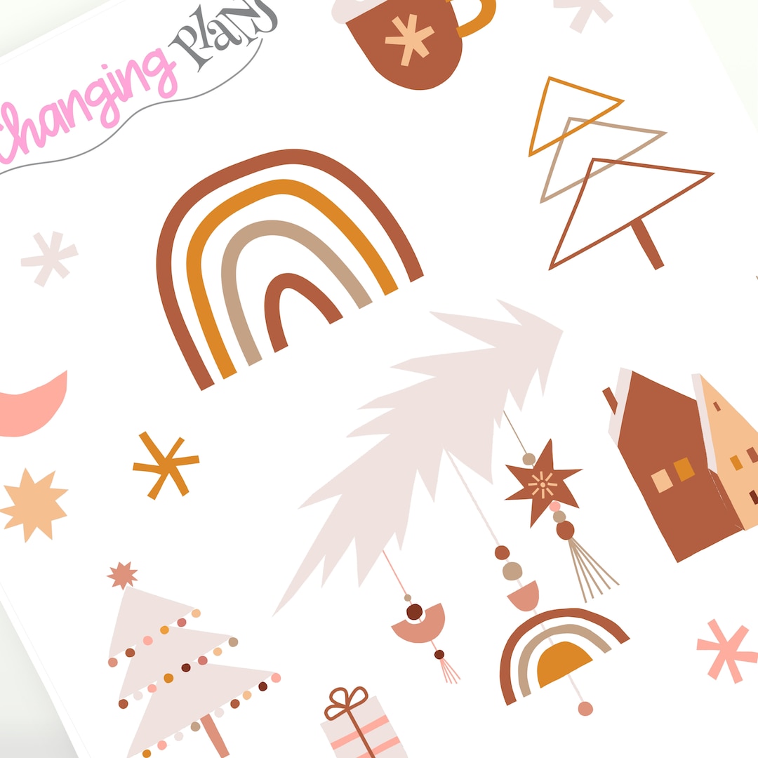 Christmas Modern Deco Planner Stickers - Winter Neva Sticker ...