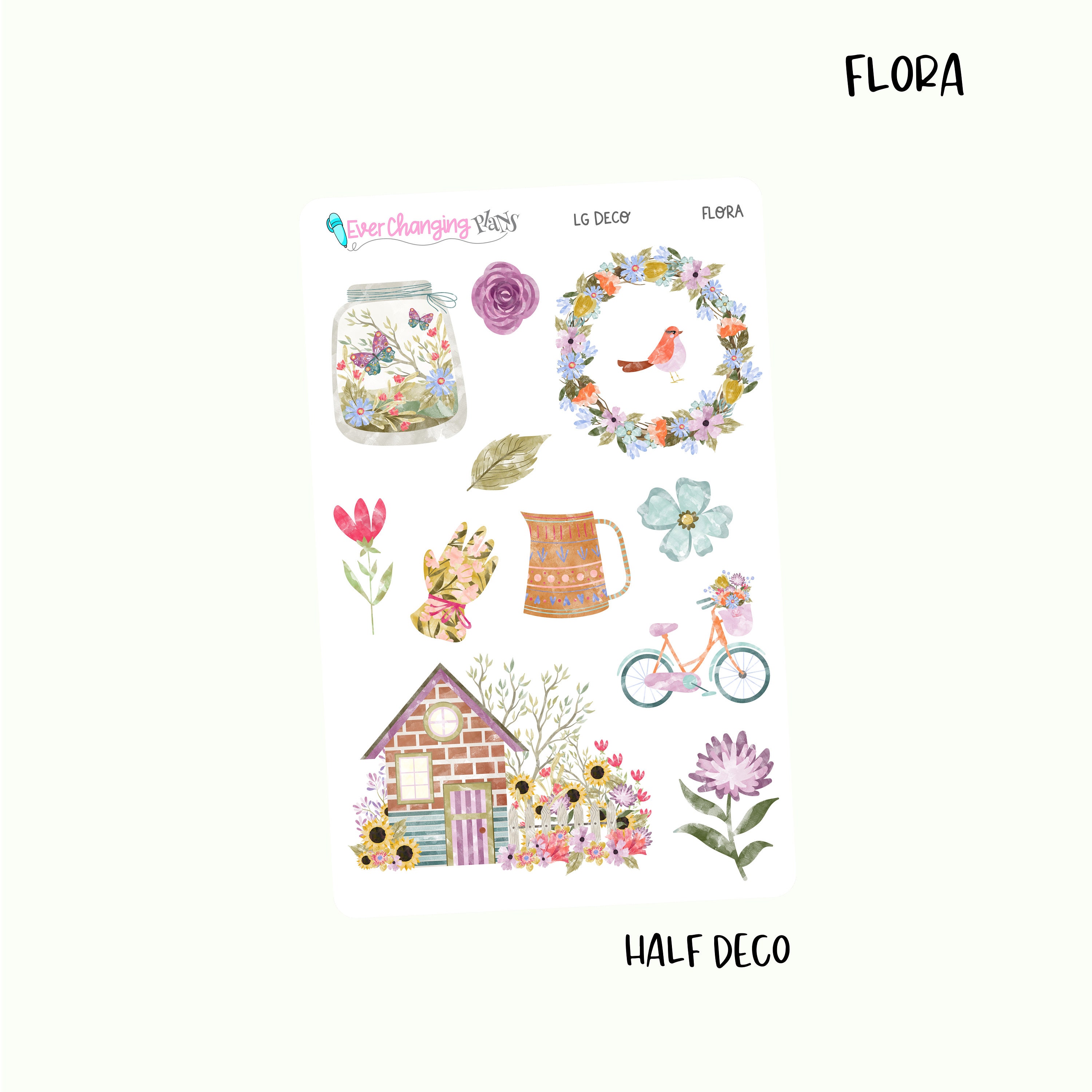 Flora Deco Planner Stickers for Plum Paper Planner - Spring Garden ...