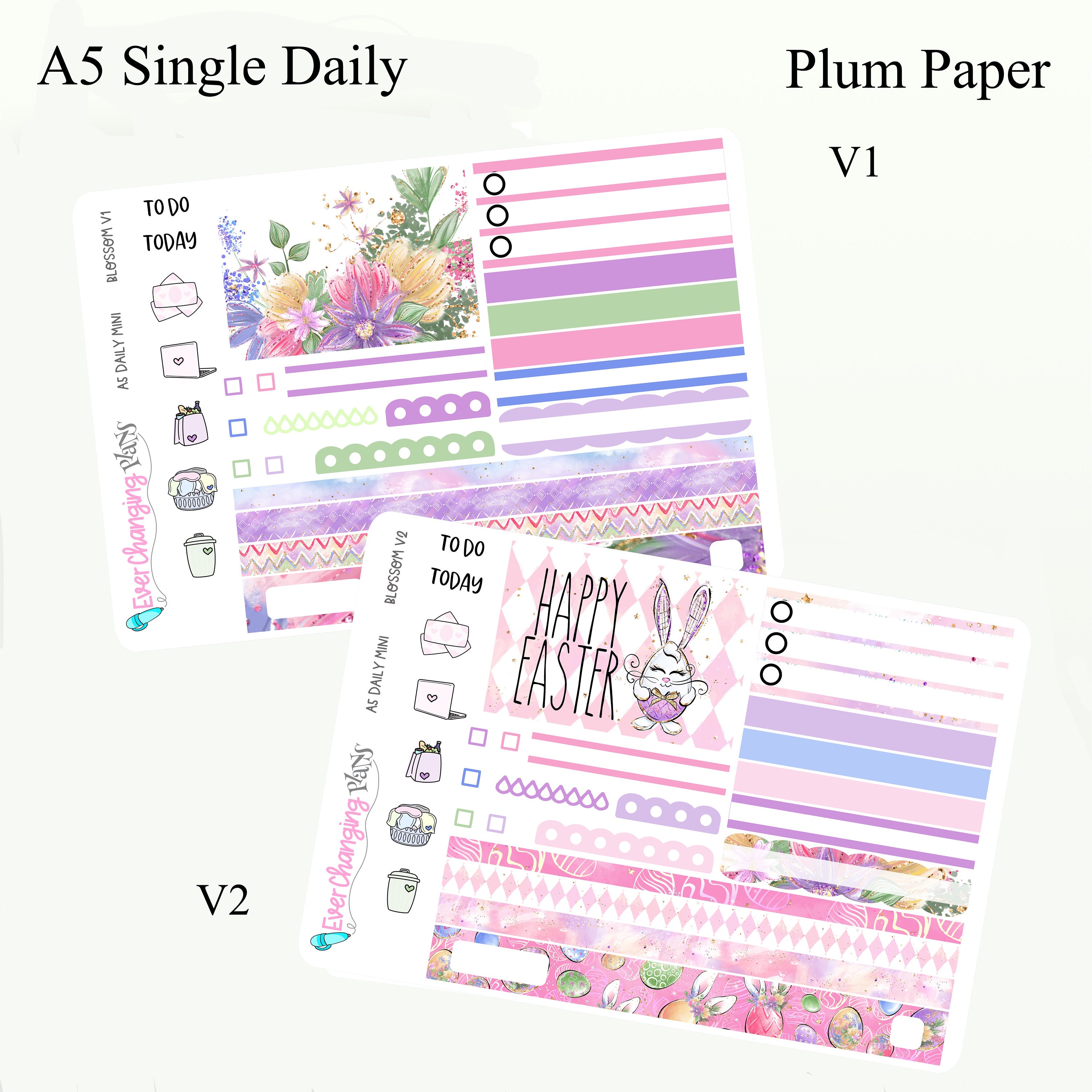 Easter Daily Plum Paper One Page Blossom Daily Single Day - Etsy