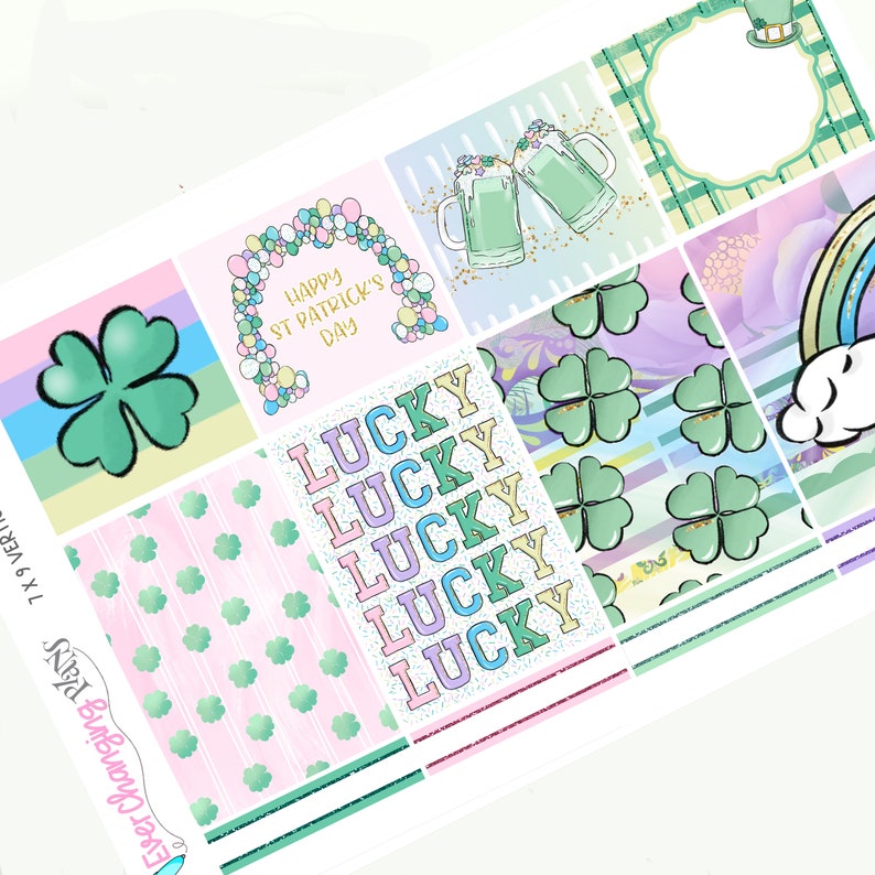 St Patrick's Vertical Plum Paper - St Patty's Weekly Planner Kit ...