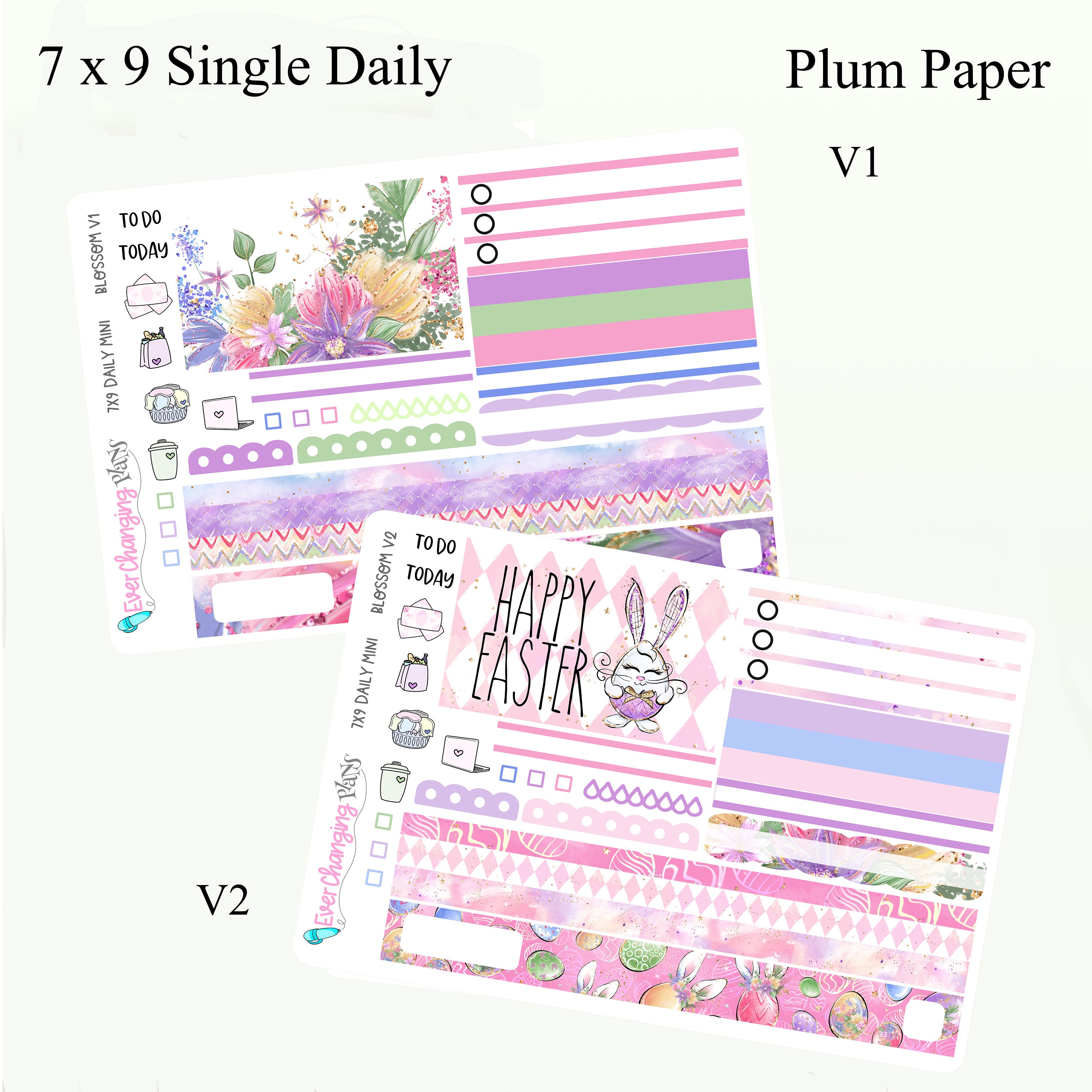 Easter Daily Plum Paper One Page Blossom Daily Single Day - Etsy