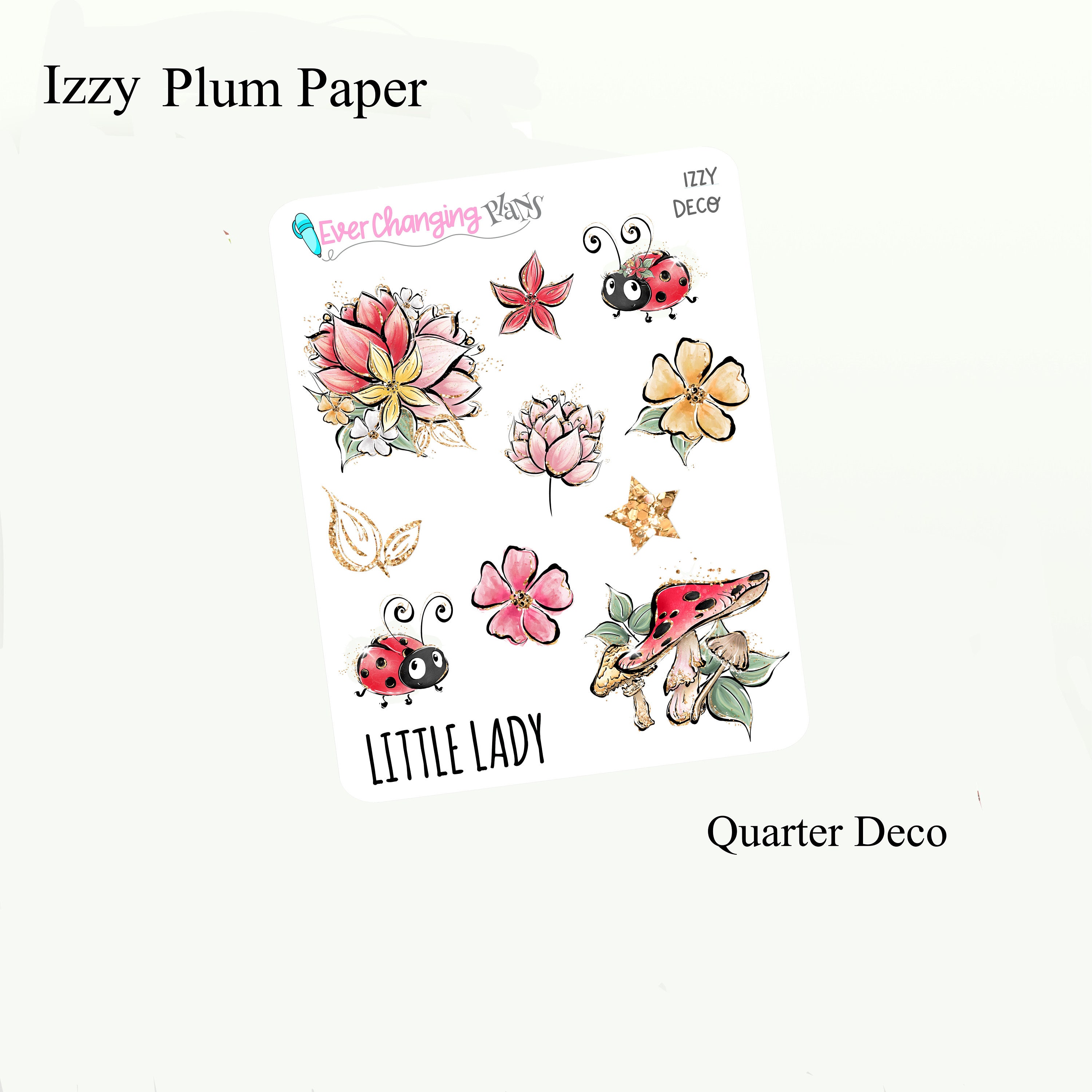Ladybug Vertical Plum Paper - Summer Izzy Weekly Planner Kit - Blossom ...
