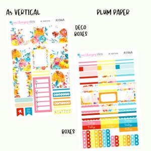 Ayana Vertical Plum Paper - Bright Summer Floral Weekly Planner Kit - 8 ...
