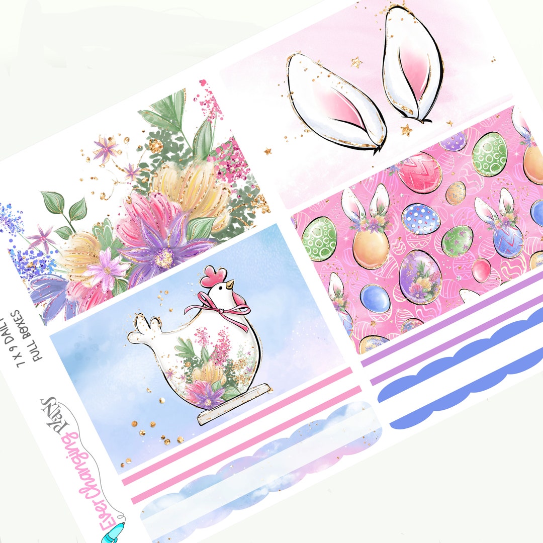 Easter Daily Plum Paper Kit - Spring Blossom Daily Weekly Planner Kit ...