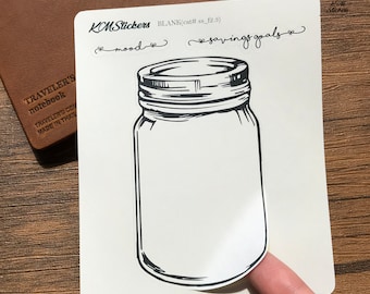 Mason Jar Planner Stickers - Bullet Journal - Bujo - Functional - Plum Planner - Print Pressions - Happy Planner - Hobonichi