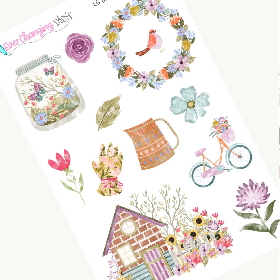 Flora Deco Planner Stickers for Plum Paper Planner - Spring Garden ...