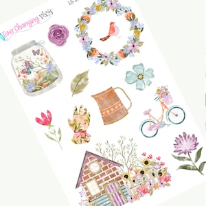 Flora Deco Planner Stickers for Plum Paper Planner - Spring Garden ...