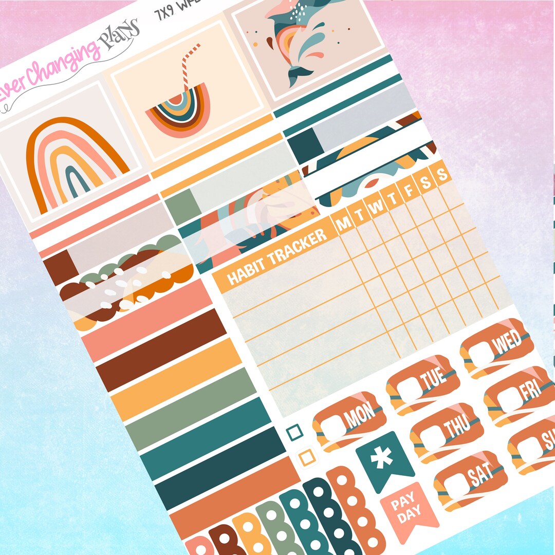 Amber Weekly Overview Plum Paper - Summer Boho Weekly Planner Kit - 7 X ...