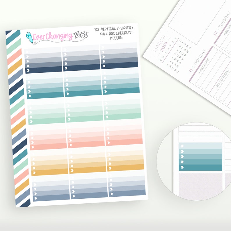 Full Box Checklist VERTICAL PRIORITIES for Plum Paper Planners Etsy
