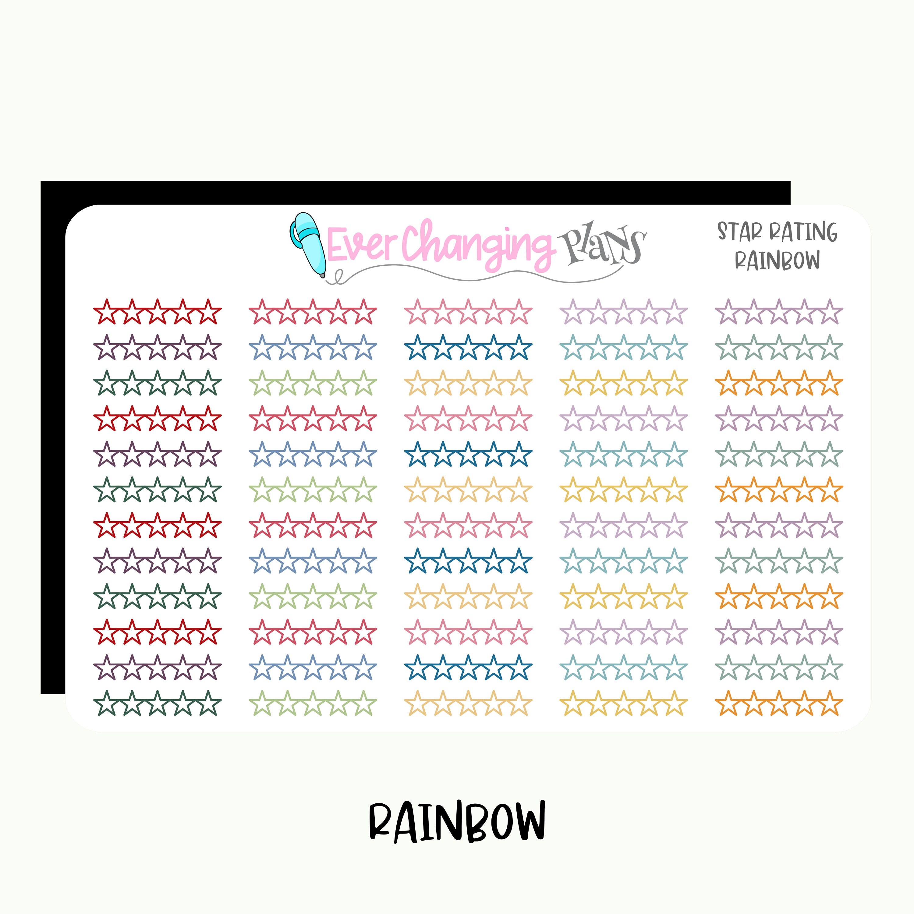 Postrating Sticker Star Rating Icon Planner Stickers - Book Rating - Movie Rating Stickers ...