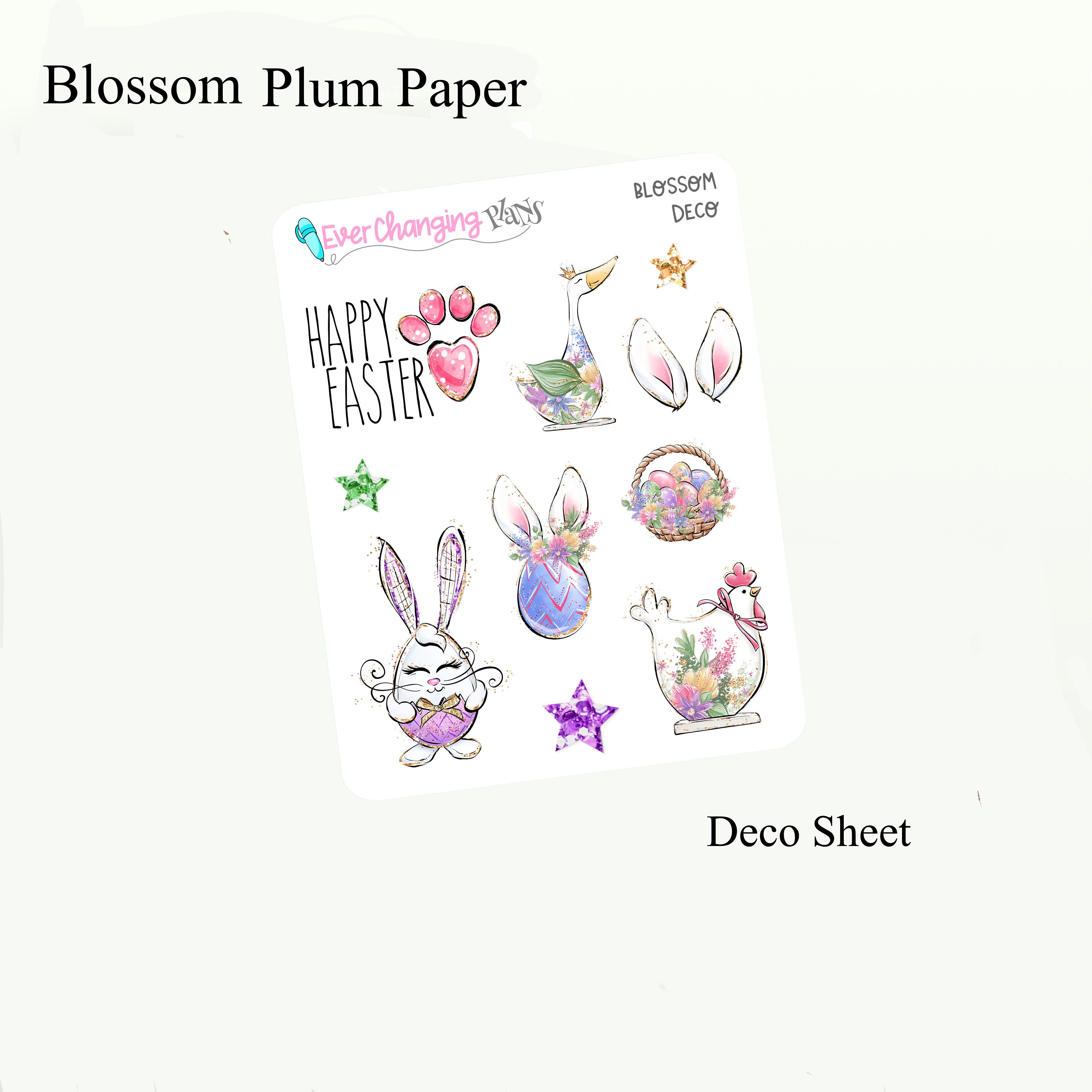 Easter Daily Plum Paper Kit - Spring Blossom Daily Weekly Planner Kit ...