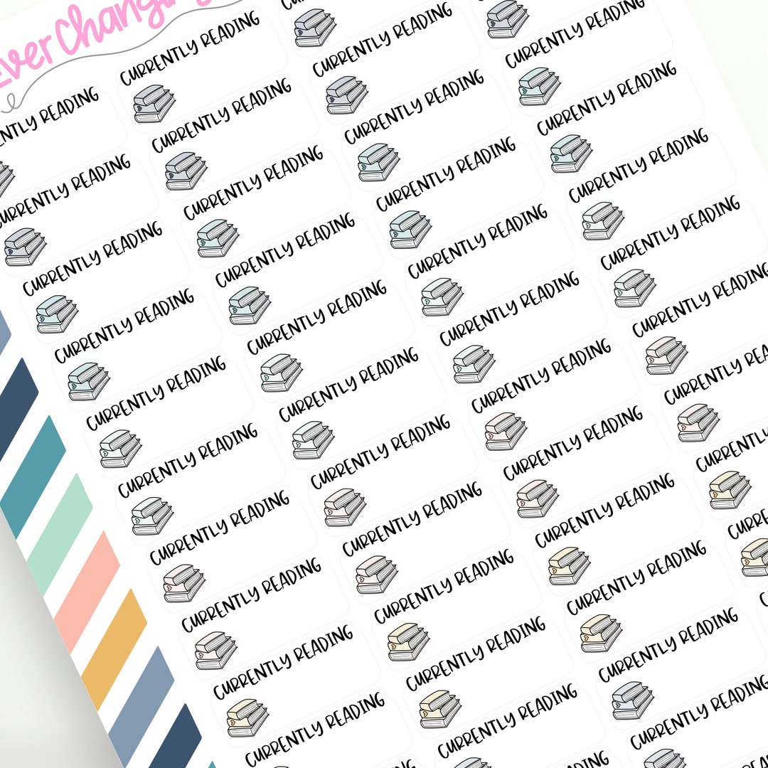 Currently Reading Stickers in Plum Colors - Book Stickers - Calendar ...