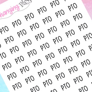 May include: A sheet of white paper with the letters "PTO" repeated multiple times in black.