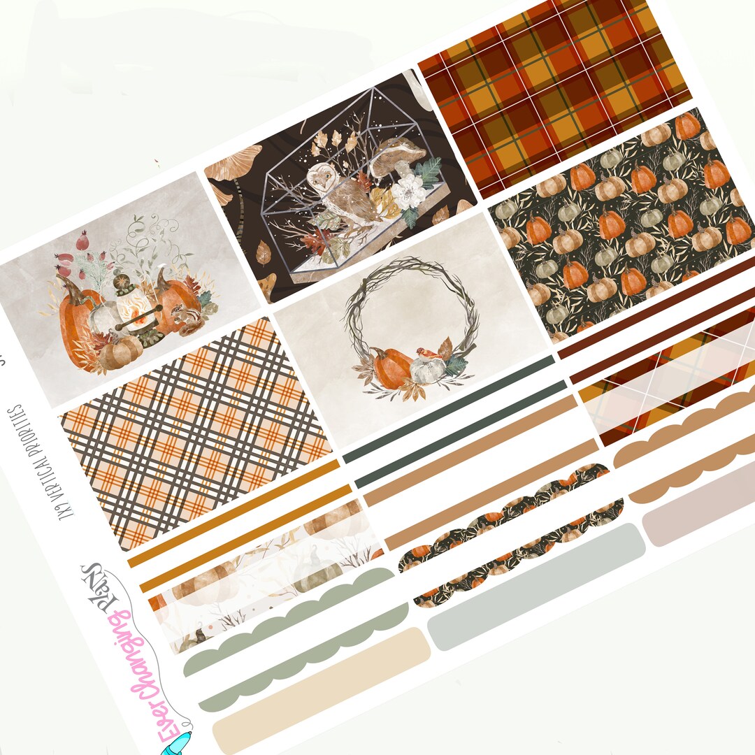 Sherwood Vertical Priorities Plum Paper Kit - Autumn - Fall Weekly ...