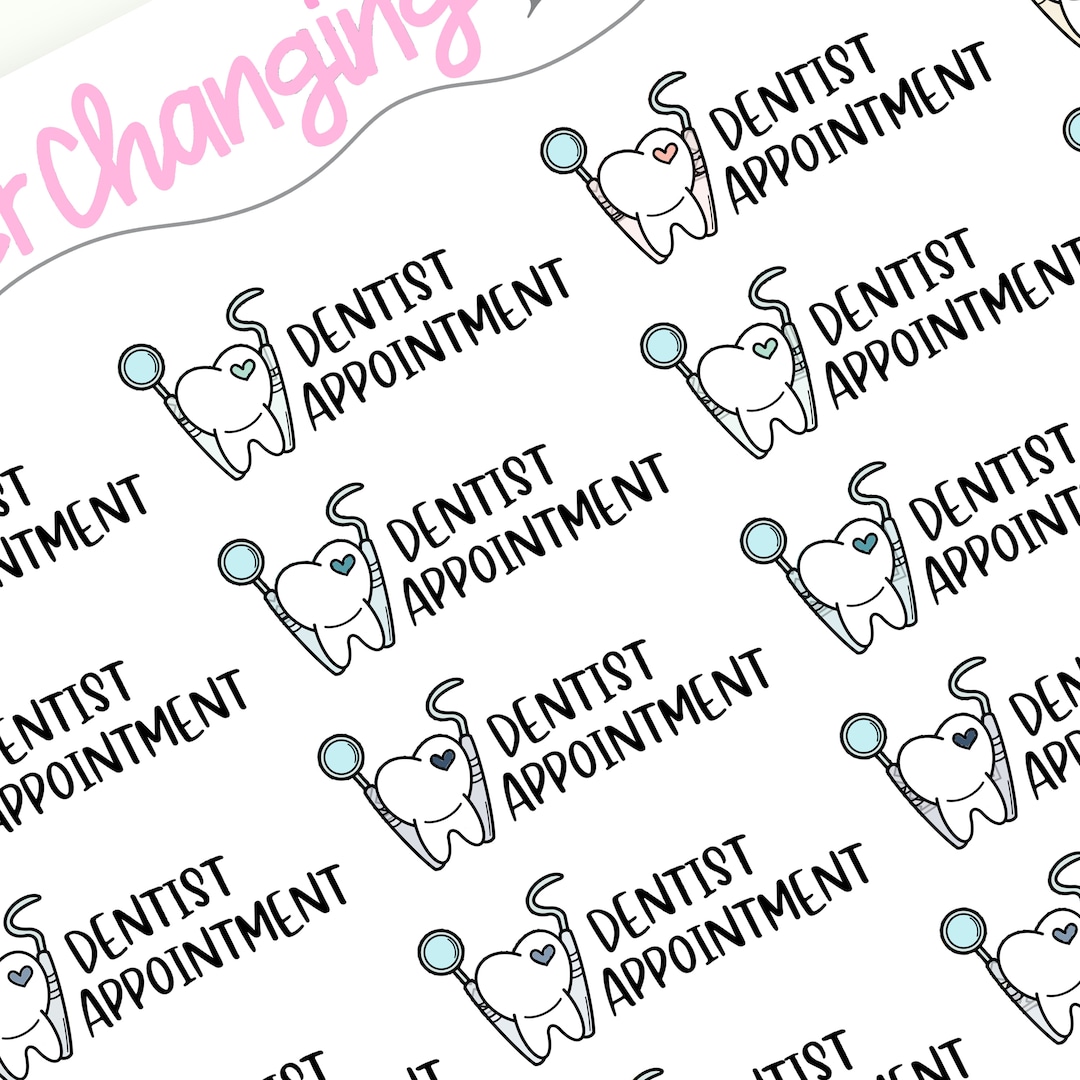 Dentist Icon Planner Stickers - Dentist Text Stickers -planner Stickers ...