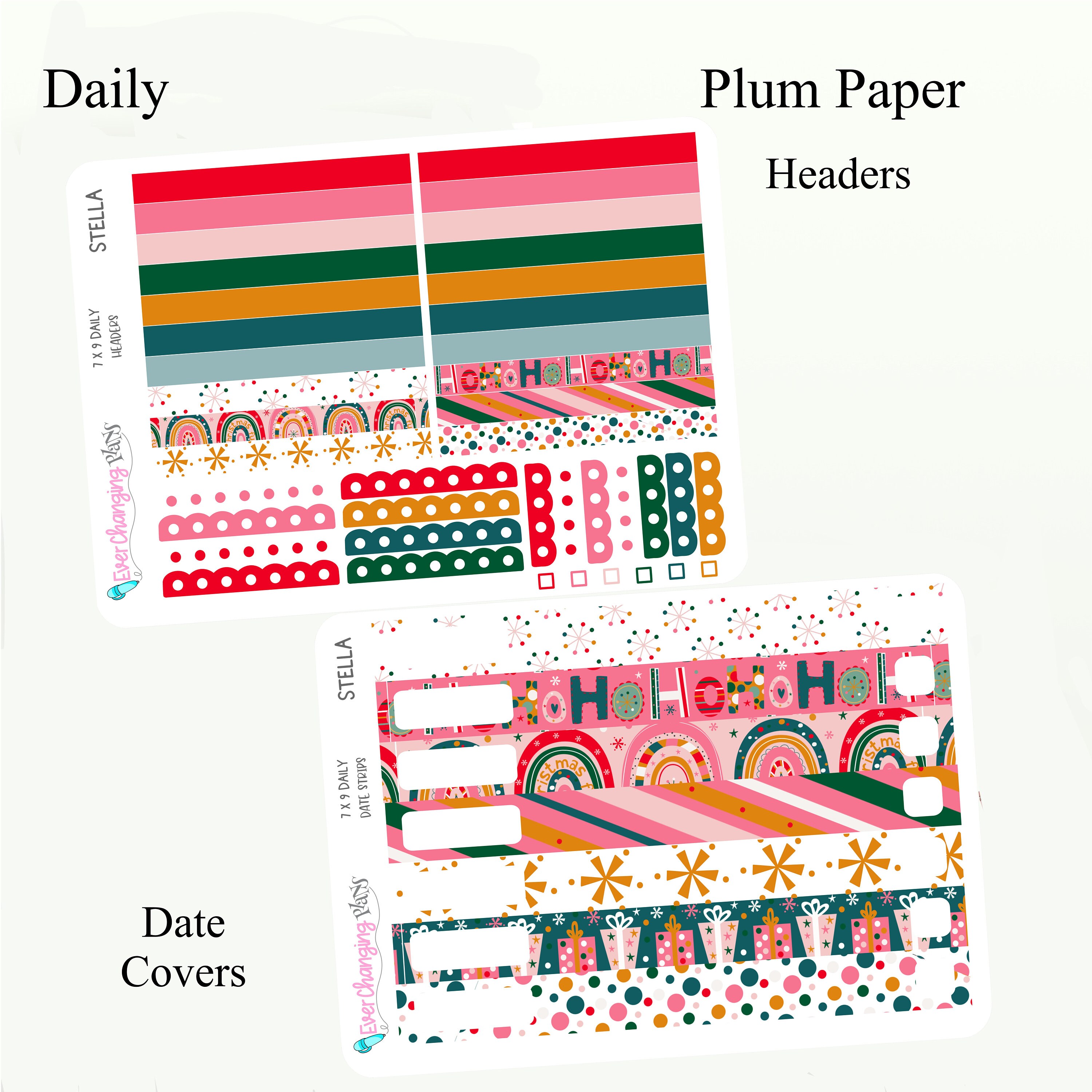 Stella Christmas Daily Plum Paper Kit - Winter Daily Weekly Planner Kit ...