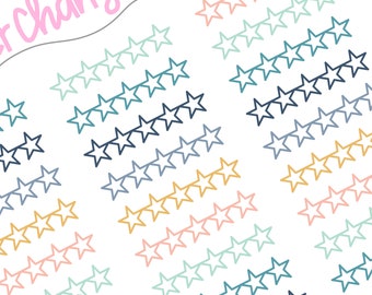 Star Rating Icon Planner Stickers - Clasificación de libros - Pegatinas de clasificación de películas - Mini pegatina - Papel ciruela - Bujo - Primo Hobonichi