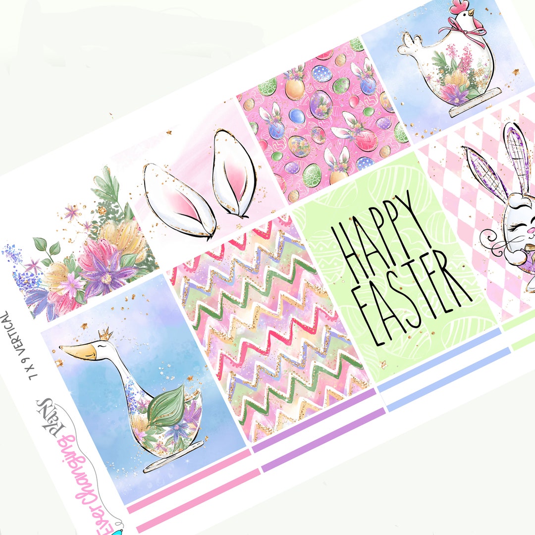 Easter Vertical Plum Paper - Spring Easter Weekly Planner Kit - Blossom ...