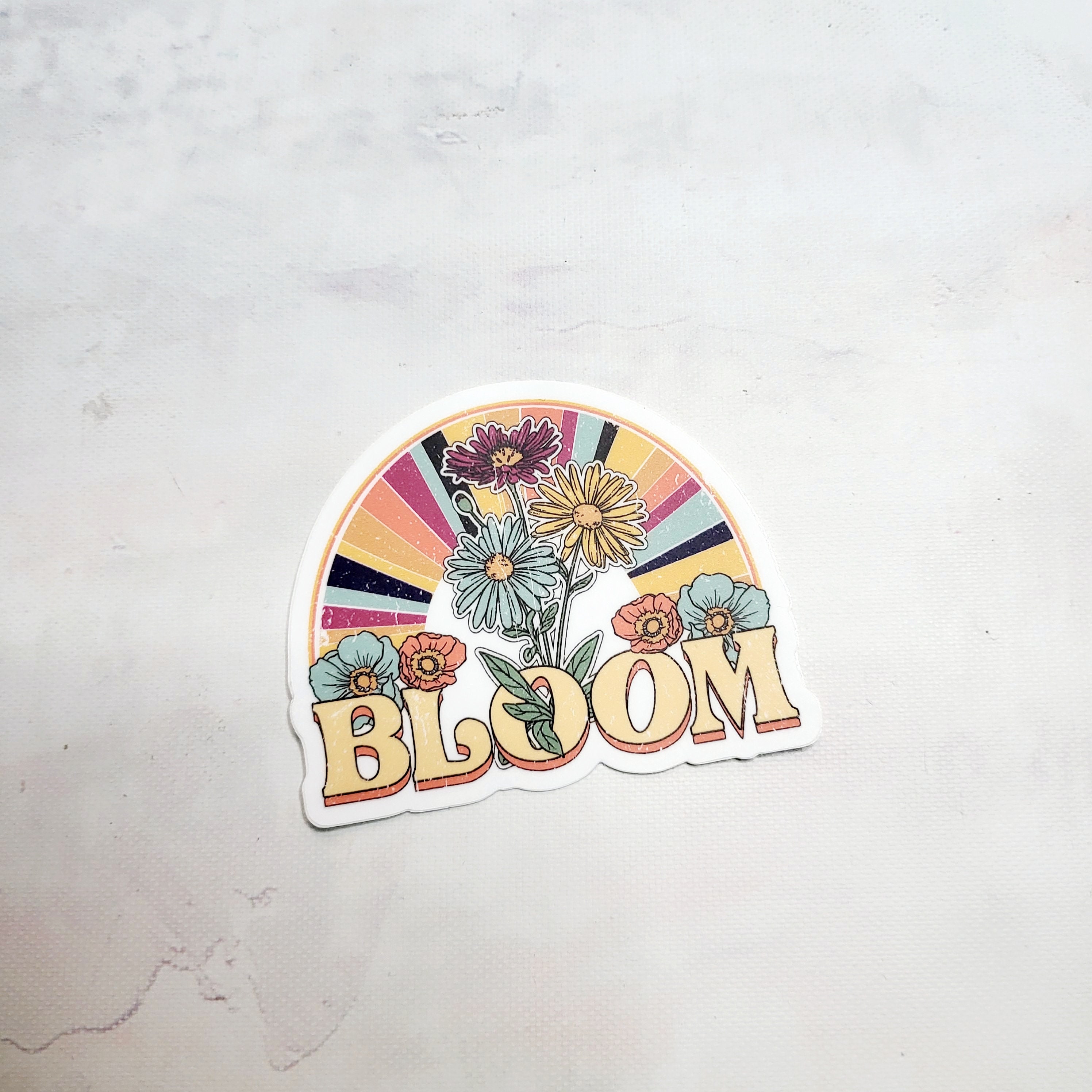Bloom Vinyl Sticker - Floral Vinyl Decal - Waterproof Sticker - Laptop ...