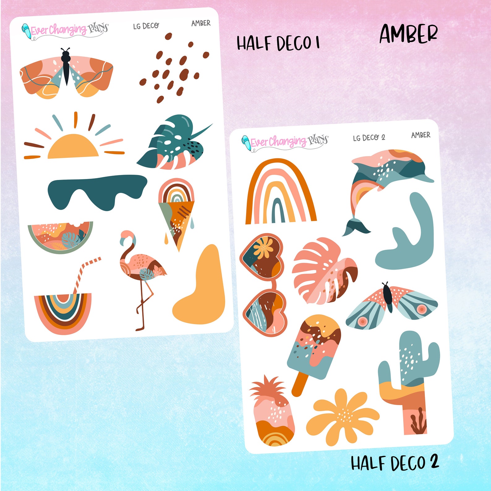 Amber Vertical Priorities Plum Paper Kit - Summer Boho Planner - Pride ...