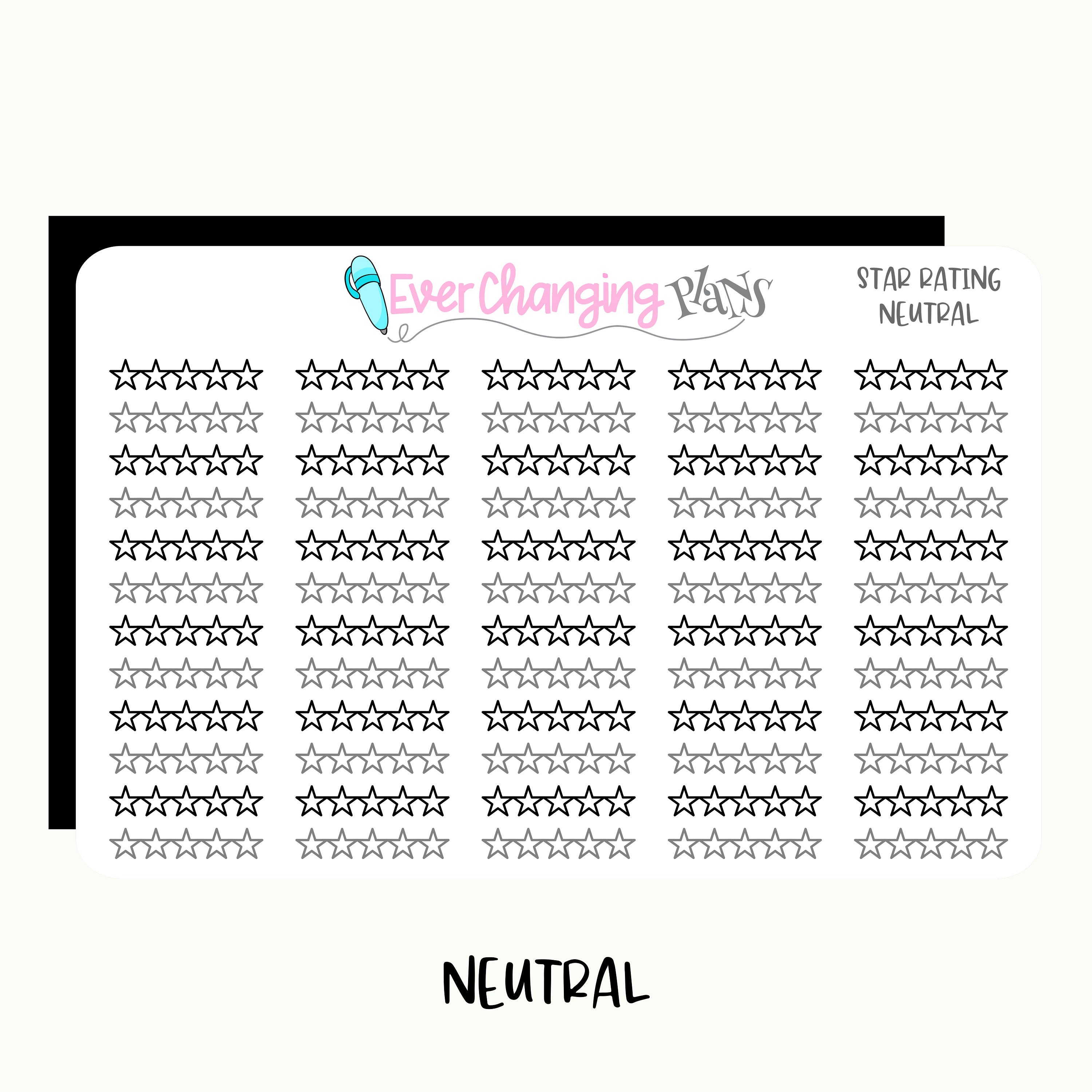 Star Rating Icon Planner Stickers - Book Rating - Movie Rating Stickers ...