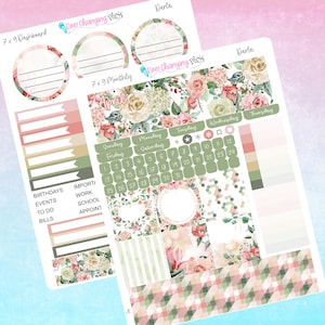 Darla Plum Paper Monats- und Dashboard-Kits - Frühling Blumen März - April Mai - Pflaume - 21 x 28 - A5 - 7 x 9 - Plum Paper Planner