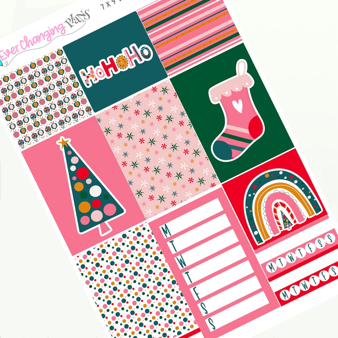 Stella Christmas Vertical Plum Paper Christmas Weekly Planner Kit