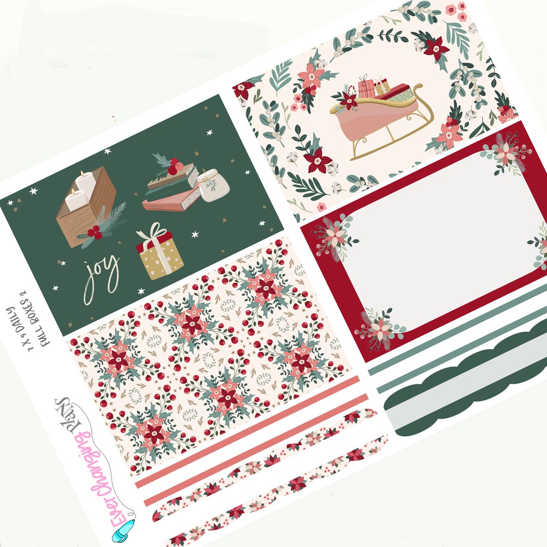 Christmas Daily Plum Paper Kit - Winter - Joy Daily Weekly Planner Kit ...