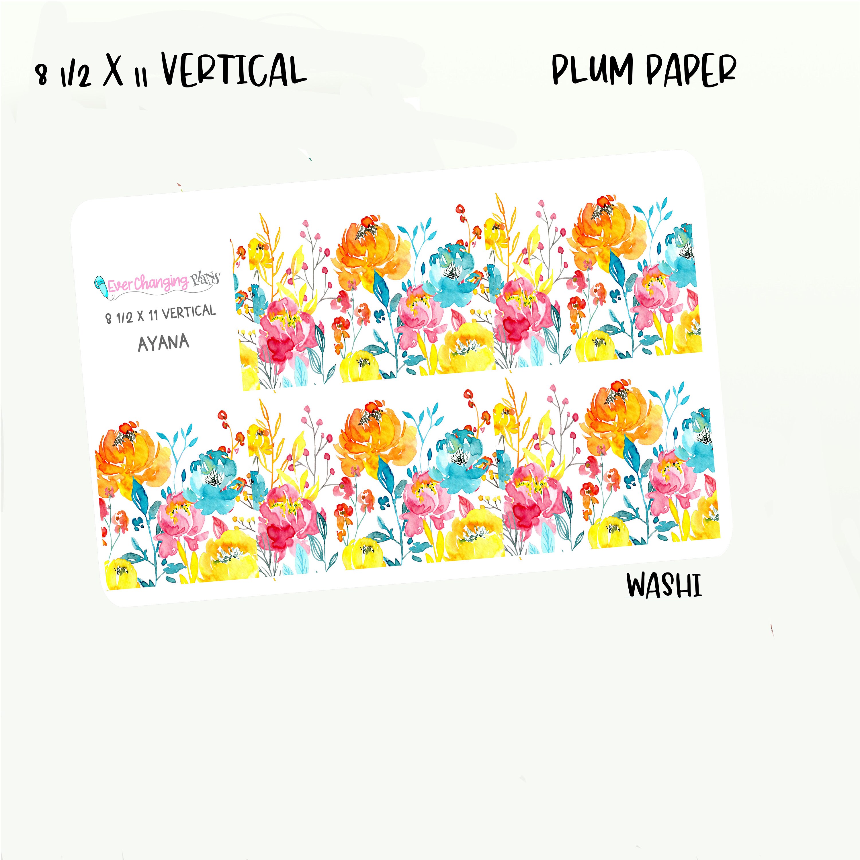 Ayana Vertical Plum Paper - Bright Summer Floral Weekly Planner Kit - 8 ...