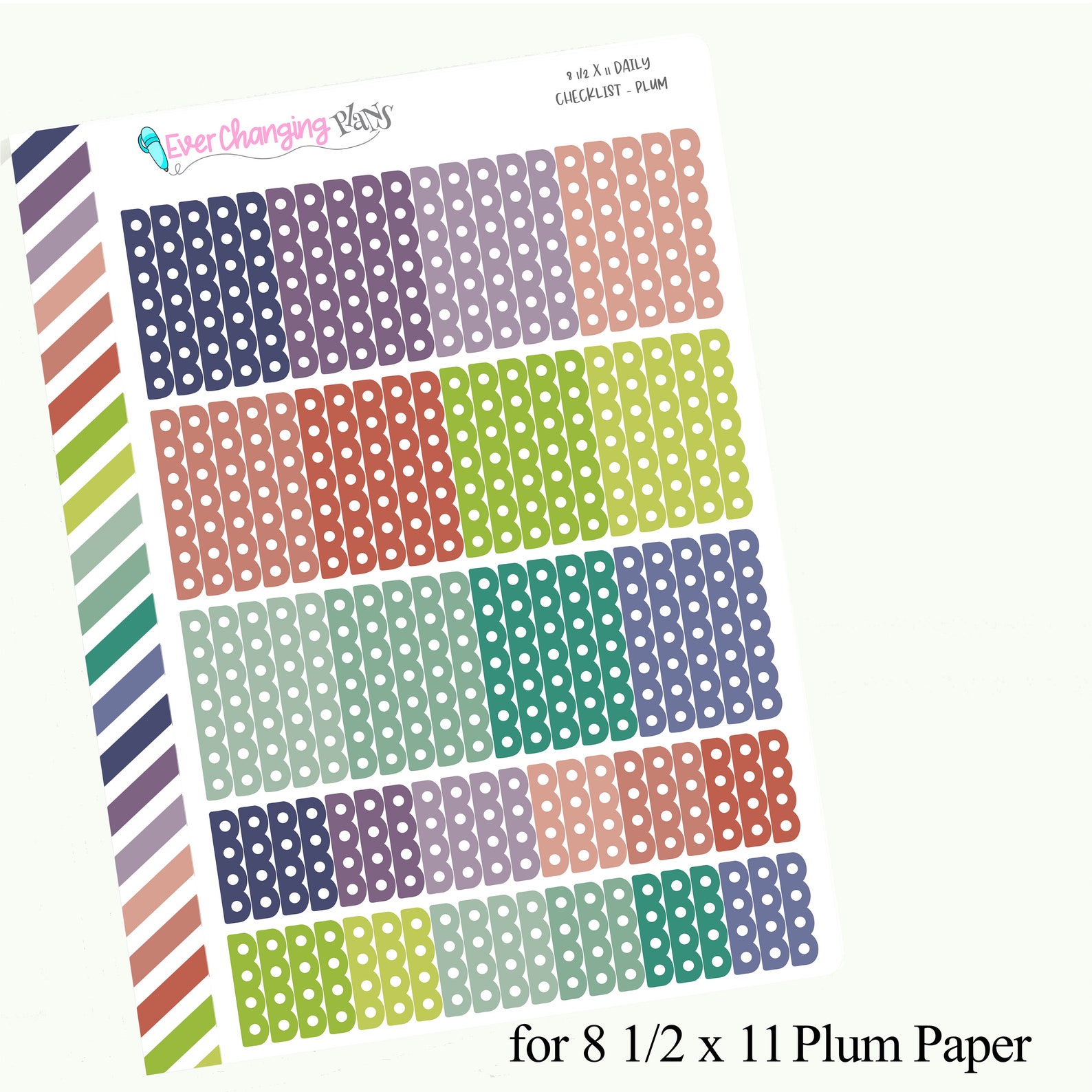 Checklist Daily Planner Stickers for Plum Paper Planner Plum - Etsy