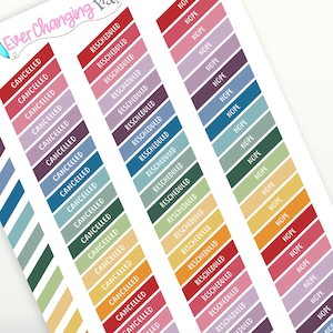 Cancelled Planner Stickers for Plum Paper Planner - Rescheduled Stickers - Nope Stickers - Plum Monthly - Plum ME - Plum Vertical