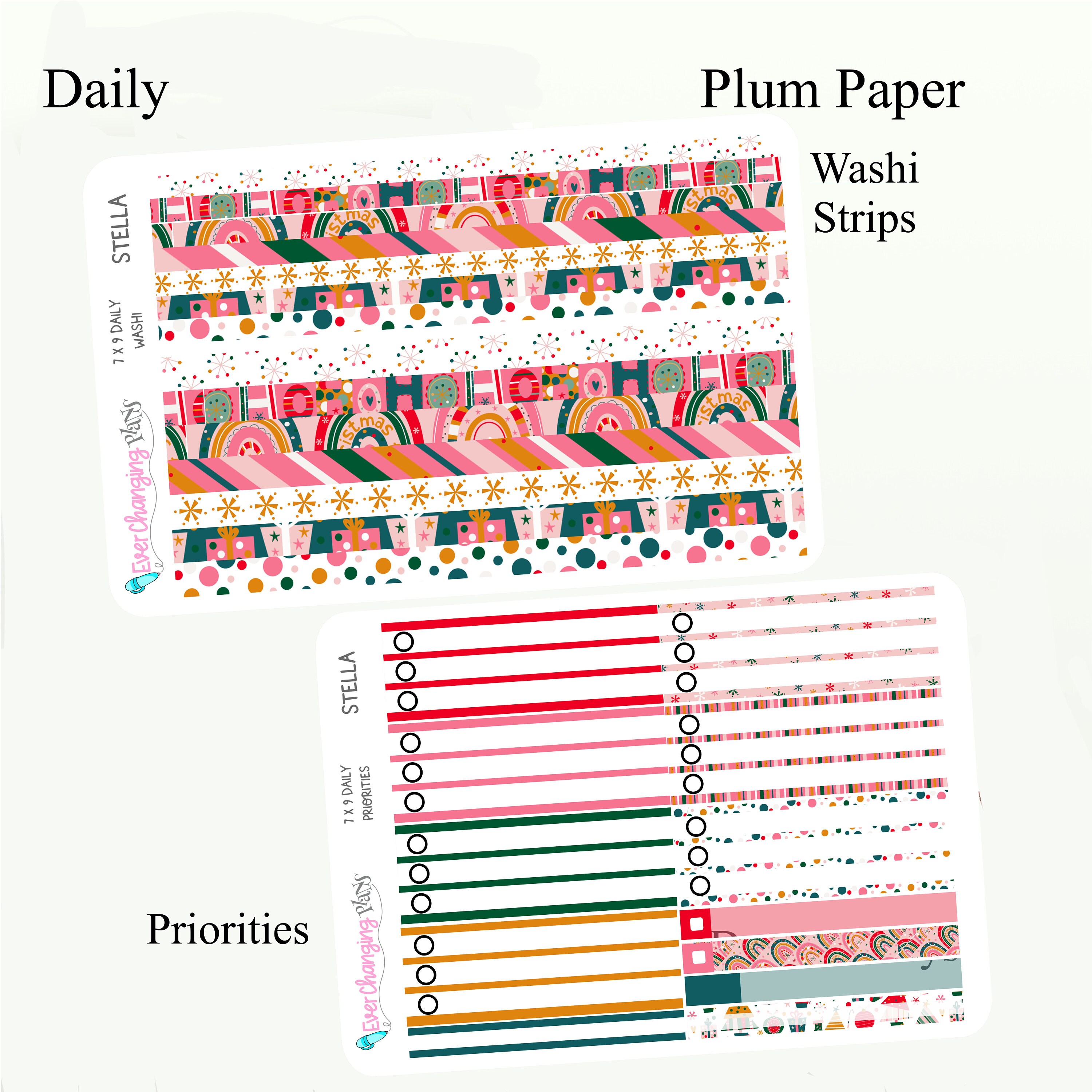 Stella Christmas Daily Plum Paper Kit - Winter Daily Weekly Planner Kit ...