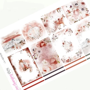 Fall Fox Watercolor Vertical Plum Paper Kit - Autumn - Ophelia Weekly Planner Kit - Plum ME Kit - 8 1/2 x 11 - A5 - 7 x 9 - Plum Paper