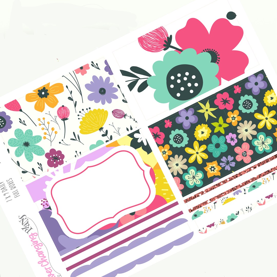 Floral Daily Plum Paper Kit - May Flowers Daily Weekly Planner Kit ...
