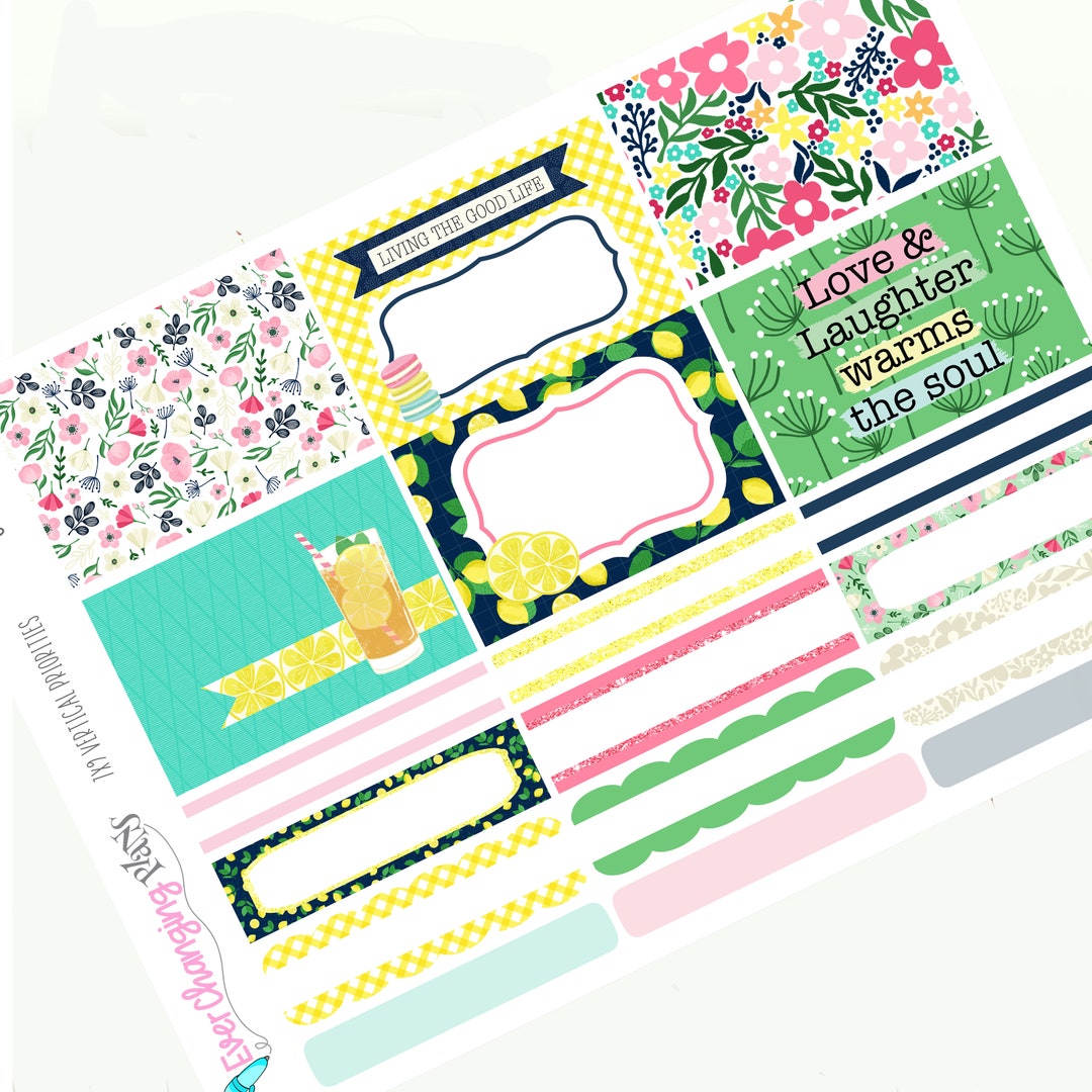 Sweet Tea Vertical Priorities Plum Paper Kit - Summer Lemons Vertical ...