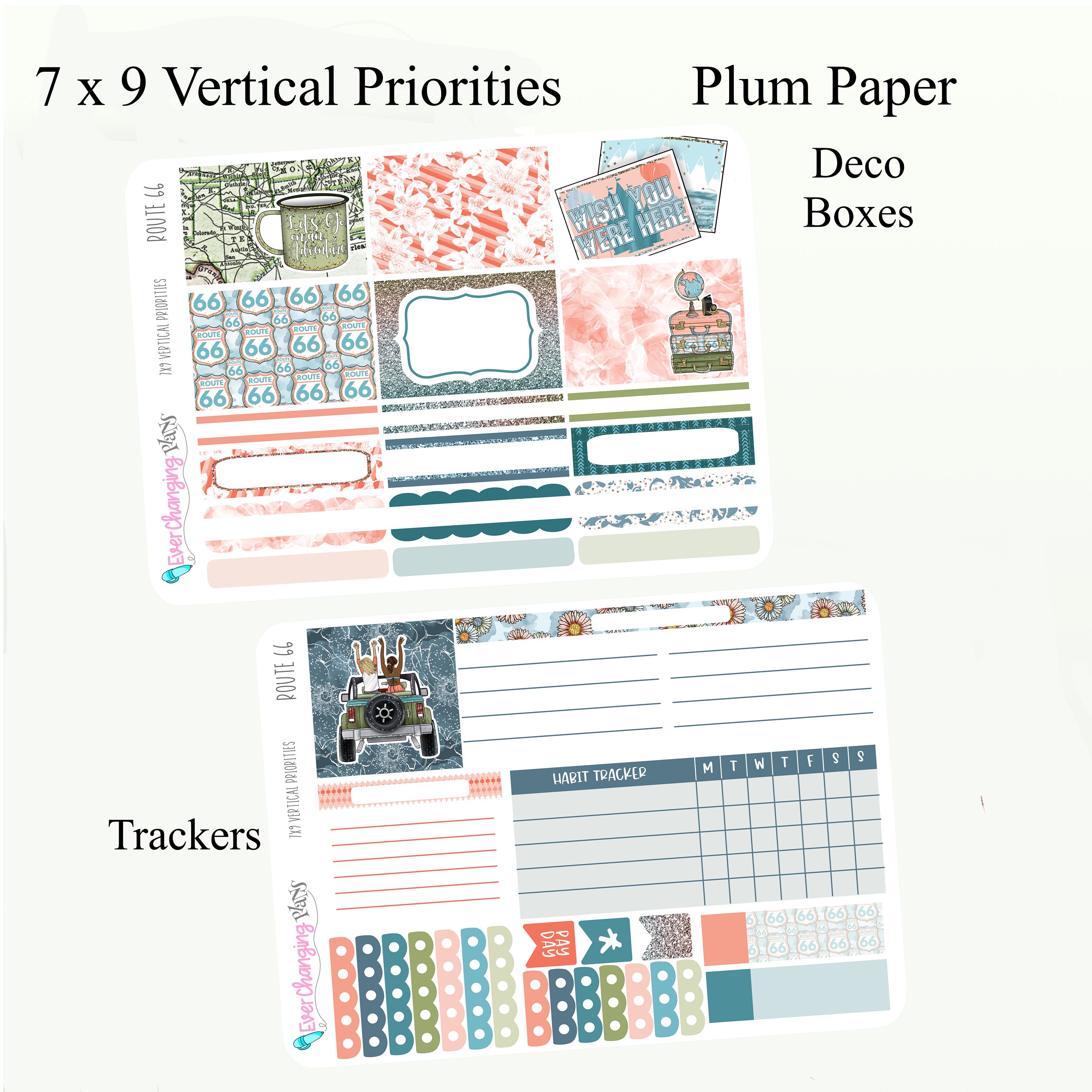 Route 66 Vertical Priorities Plum Paper Kit - Road Trip Adventure ...