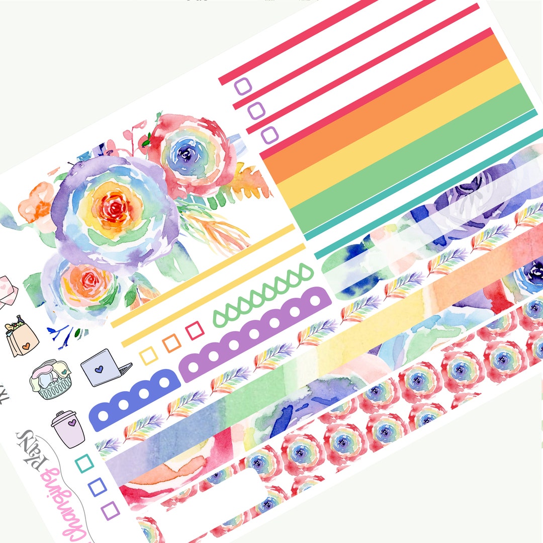 Shai Daily Plum Paper One Page - Rainbow Floral Daily Single Day Kit ...