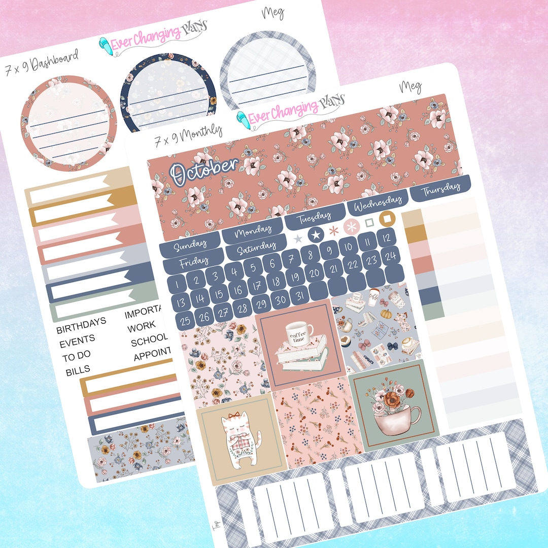 Meg Plum Paper Monthly and Dashboard Kits - Autumn Fall September ...